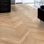 Herringbone floor installation