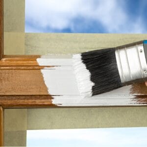 Wood Window Frames Outside Painting