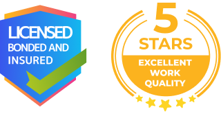 Licensed, bonded, and insured company with a 5-star rating for excellent work quality.