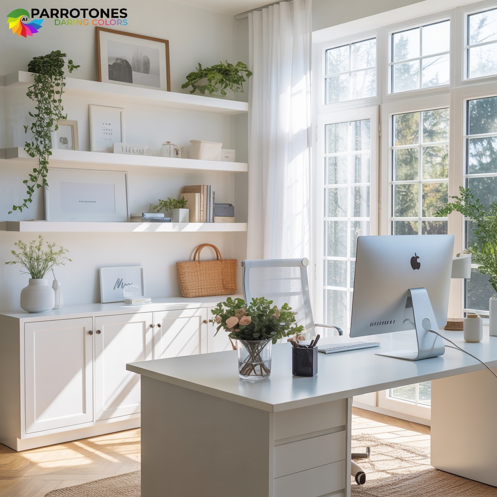 Design the cozy home office you deserve. Use Roller Magic AI or call Parrotones for expert advice & remodeling. Boost creativity and focus at home!