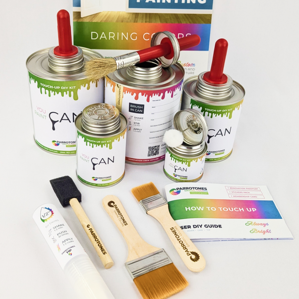 With each project, Parrotones leaves you a personalized Touch-Up DIY Kit—easy repairs for lasting beauty. Fast. Simple. Clean.