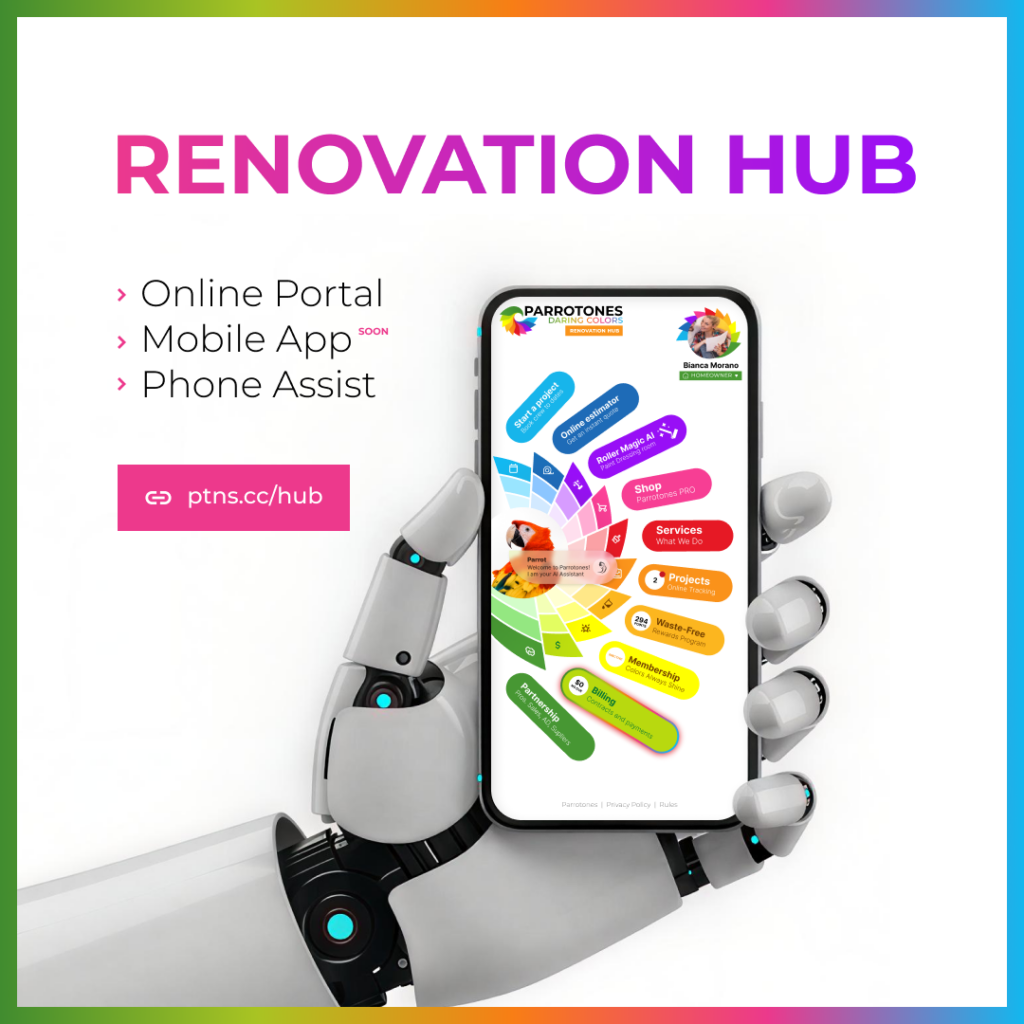 Get instant quotes, digital docs, live tracking, and easy payments with Parrotones Renovation HUB—the future of home improvement is here!
