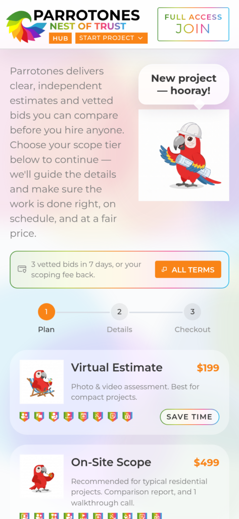 Three bids, three different jobs? Here is a scope-of-work checklist that makes every quote describe the same work, plus a $199 Virtual Estimate as a low-risk first step.