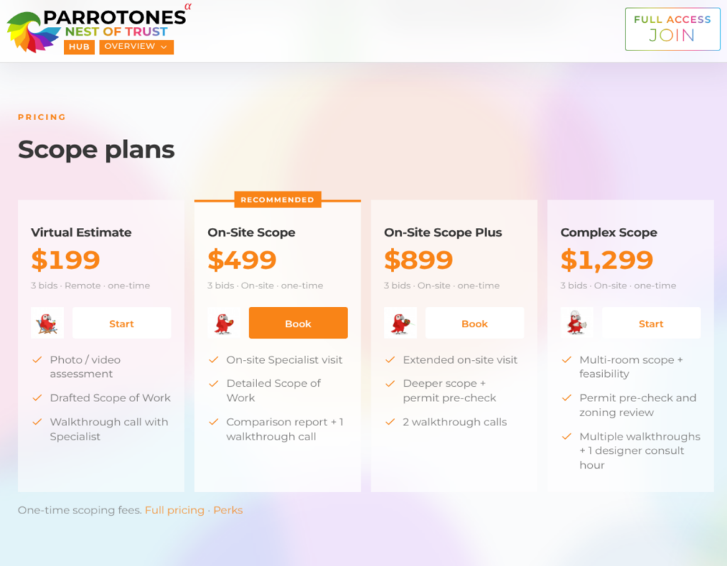 Most remodel bids can't be compared because each contractor priced a different job. This guide matches four scope levels to project types so every bid starts from one scope.