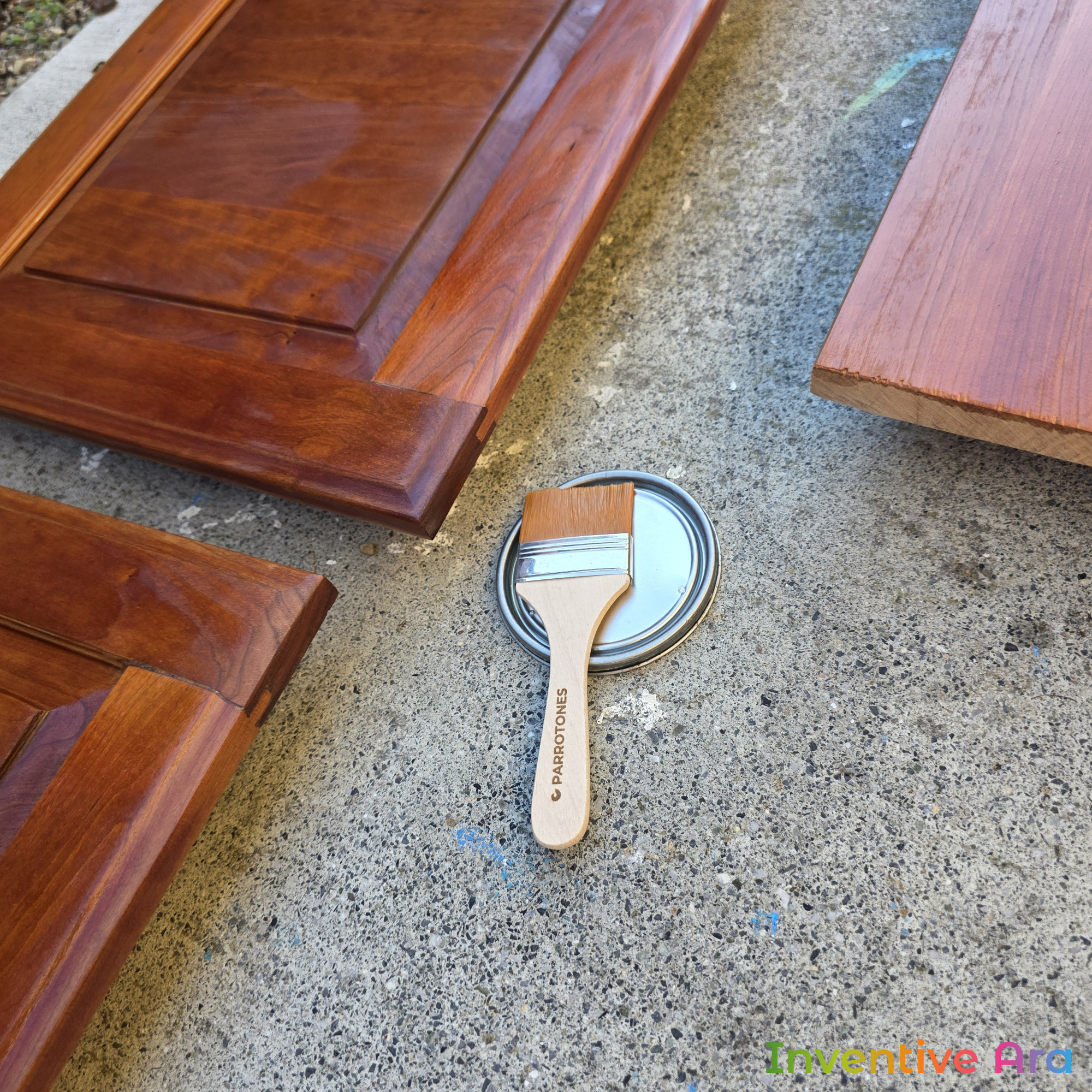 Cabinet doors staining